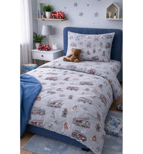 Komplet pościeli bawełnianej z wypełnieniem 100x135cm - Straż Pożarna
