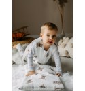Śpiworek do spania dla dziecka , muślinowy ze skarpetkami 1.75 TOG od 2 do 4 lat - Misie