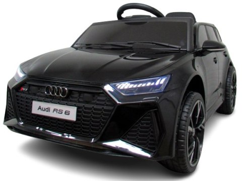 AUDI RS6 GT CZARNY Auto na akumulator EVA Skóra pilot Akumulator litowo-jonowy