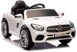 Mercedes SL500 biały Piankowe Koła Eva, miękki fotelik Licencja Akumulator litowo-jonowy