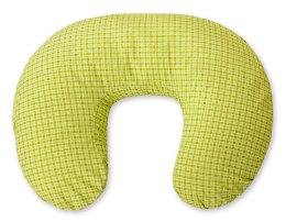 Poduszka rogal do karmienia fasolka + zdejmowana poszewka - Kratka zielona