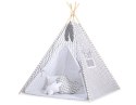 Namiot Tipi dla dzieci + zawieszki pióra - Chevron szary