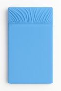 Prześcieradło jersey bawełna z gumką do łóżeczka 140x70cm - niebieskie