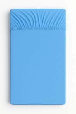 Prześcieradło jersey bawełna z gumką do łóżeczka 140x70cm - niebieskie