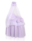 Wózek dla lalek Kosz Mojżesza dla lalek z baldachimem LITTLE PRINCESS fioletowy