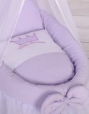 Wózek dla lalek Kosz Mojżesza dla lalek z baldachimem LITTLE PRINCESS fioletowy