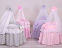 Wózek dla lalek Kosz Mojżesza dla lalek z baldachimem LITTLE PRINCESS różowy