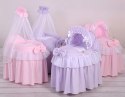 Wózek dla lalek Kosz Mojżesza dla lalek z budką LITTLE PRINCESS różowy