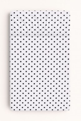 Prześcieradło bawełniane z gumką do łóżeczka 120x60 cm - grochy czarne