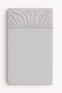 Prześcieradło bawełniane z gumką do łóżeczka 120x60 cm - groszki na szarym