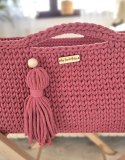 Kosz Mojżesza BOHO bawełniany Handmade z materacykiem - blossom