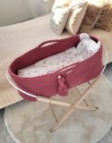 Kosz Mojżesza BOHO bawełniany Handmade z materacykiem - blossom