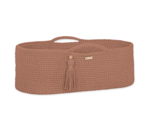 Kosz Mojżesza BOHO bawełniany Handmade z materacykiem - caramel