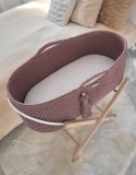 Kosz Mojżesza BOHO bawełniany Handmade z materacykiem - mauve