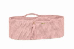Kosz Mojżesza BOHO bawełniany Handmade z materacykiem - pastel pink