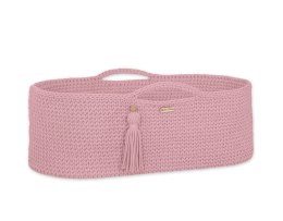Kosz Mojżesza BOHO bawełniany Handmade z materacykiem - pastel pink