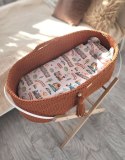 Kosz Mojżesza BOHO bawełniany Handmade z materacykiem - terracotta