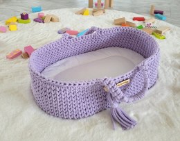 Kosz Mojżesza BOHO bawełniany nosidełko dla lalek - fioletowy