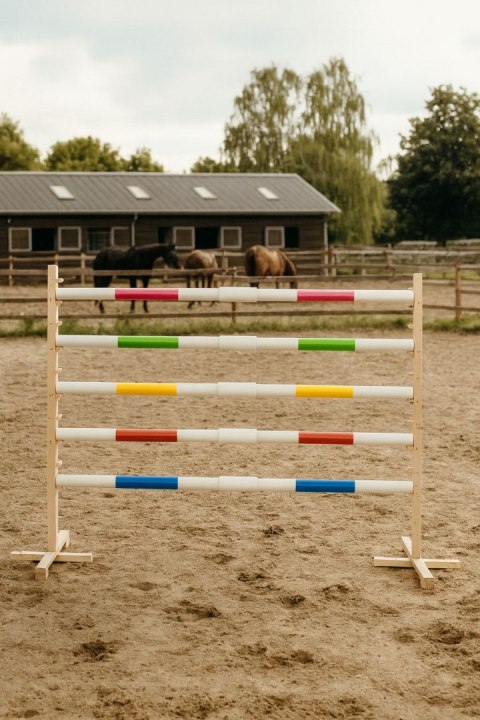 Przeszkoda skokowa do Hobby Horse 160cm, h-120 cm, belka różowa