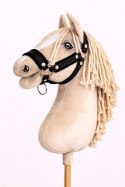 Kantar regulowany dla konia Hobby Horse A3 czarny z czarnym futerkiem