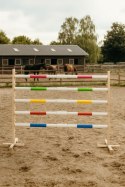 Przeszkoda skokowa do Hobby Horse 160cm, h-120 cm, dwie belki - czerwona i niebieska