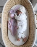 Miękka przytulanka DOUDOU kocyk króliczek z bawełny - Różowo/ szary