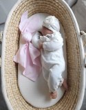 Miękka przytulanka DOUDOU kocyk króliczek z bawełny - Różowy