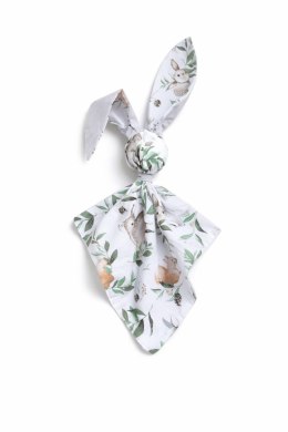 Miękka przytulanka DOUDOU kocyk króliczek z bawełny -Woodland green/ szary