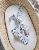 Miękka przytulanka DOUDOU kocyk króliczek z bawełny -Woodland green/ szary