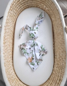 Miękka przytulanka DOUDOU kocyk króliczek z bawełny - Woodland green