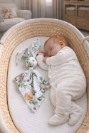 Miękka przytulanka DOUDOU kocyk króliczek z bawełny - Woodland green