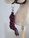 Uwiąz dla konia Hobby Horse pleciony ze sznurka - czarno-śliwkowy