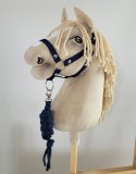 Uwiąz dla konia Hobby Horse pleciony ze sznurka - granatowy