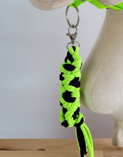 Uwiąz dla konia Hobby Horse pleciony ze sznurka - neon green/ czarny