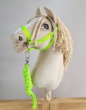 Uwiąz dla konia Hobby Horse pleciony ze sznurka - neon green