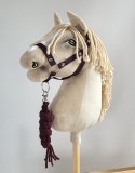 Uwiąz dla konia Hobby Horse pleciony ze sznurka - śliwkowy
