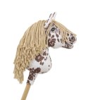 Hobby Horse Mały koń na kiju Premium tarantowaty biało-brązowy z beżową grzywą A4