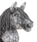 Hobby Horse Średni koń na kiju Premium siwek jabłkowity z siwą grzywą A4
