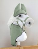 Zestaw dla Hobby Horse A3: polarowa derka + nauszniki - szałwia