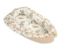 Kokon niemowlęcy kojec otulacz Premium z falbanką - Clematis on beige