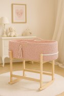 Kosz Mojżesza BOHO Handmade z kołyską - pastel pink