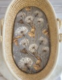 Prześcieradło bawełniane do kosza Mojżesza Boho wózka gondoli 75x35 cm - Dmuchawce na szarości