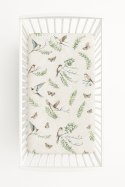 Prześcieradło bawełniane z gumką do łóżeczka 120x60 cm - brown birds