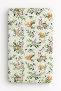 Prześcieradło bawełniane z gumką do łóżeczka 120x60 cm - woodland green