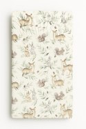 Prześcieradło bawełniane z gumką do łóżeczka 120x60 cm - woodland olive