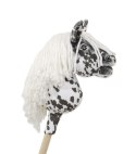 Hobby Horse Mały koń na kiju Premium tarantowaty biało-czarny z białą grzywą A5