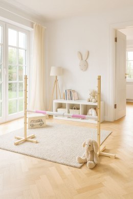 Przeszkoda skokowa do Hobby Horse 160cm, h-120 cm, belka jasny róż