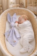 Miękka przytulanka DOUDOU kocyk króliczek z bawełny - Gąski / szary