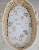 Prześcieradło bawełniane do kosza Mojżesza Boho wózka gondoli 75x35 cm - Miś z balonikami