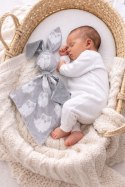Zając przytulanka DOUDOU dwustronna bawełna i minky - Sowy szare - szary